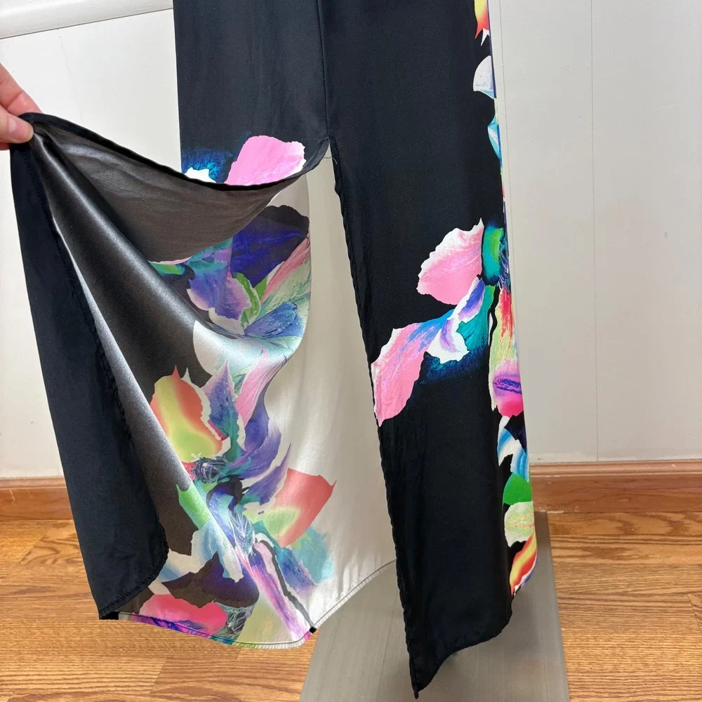 Amanda Uprichard Silk Perry Bali Maxi‎ Dress Size M Tropical Floral Vibrant